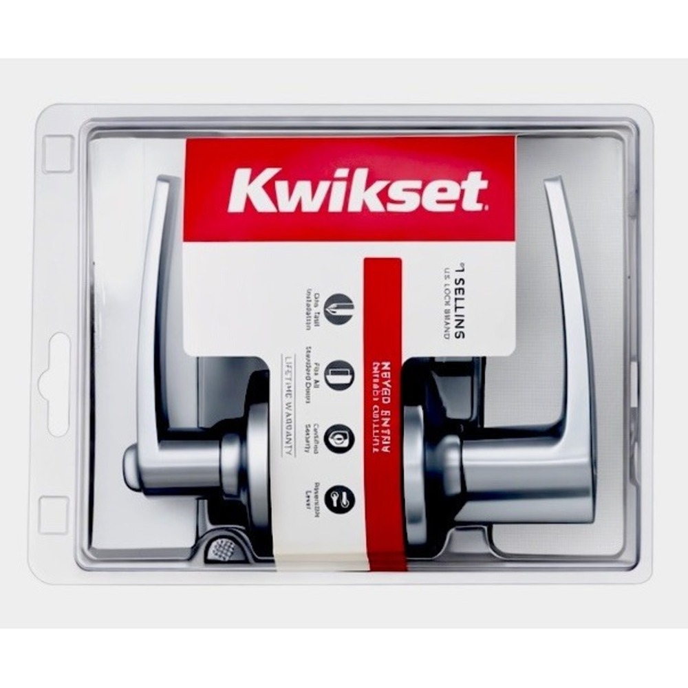 Kwikset Delta Entry Door Lever 405DL Lockset, Satin Chrome - Same Key NIB